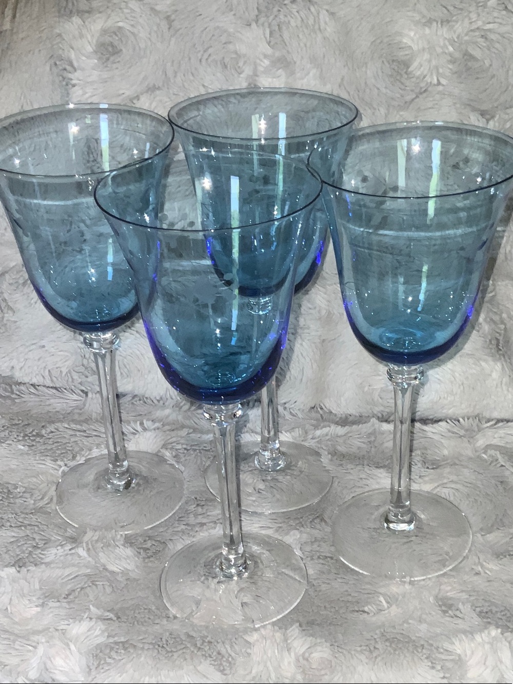 Blue Glass Wine Goblets
